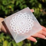 Base Selenite Mandala - 10cm