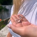 Pendente Selene Quartzo Rosa - Prata