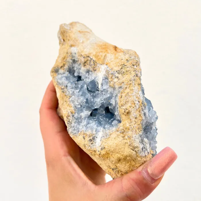 Celestite natural e verdadeira na Sol Lua MIlfontes