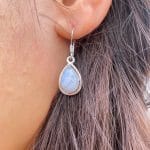Brincos Ágata Azul Rendada - Prata