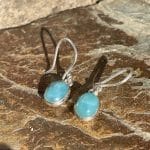 Brincos Larimar - Redondo