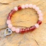 Pulseira Quartzo Rosa e Quartzo Morango - 8mm