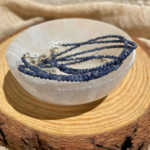 Pulseira Safira Azul Prata Facetada - 2mm