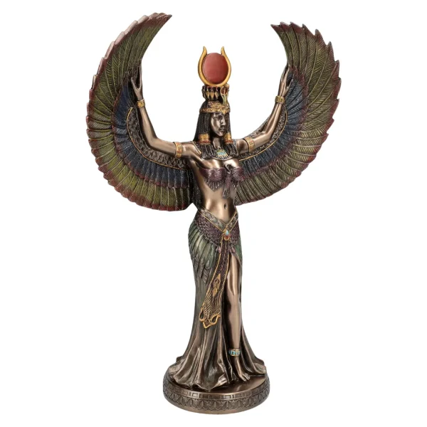 Estátua de Ísis decorativa para altar espiritual e energia positiva