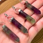Pendente Ponta de Fluorite - Prata