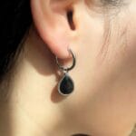 Brincos Facetados Obsidiana