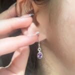 Brincos Prata Facetados de Ametista