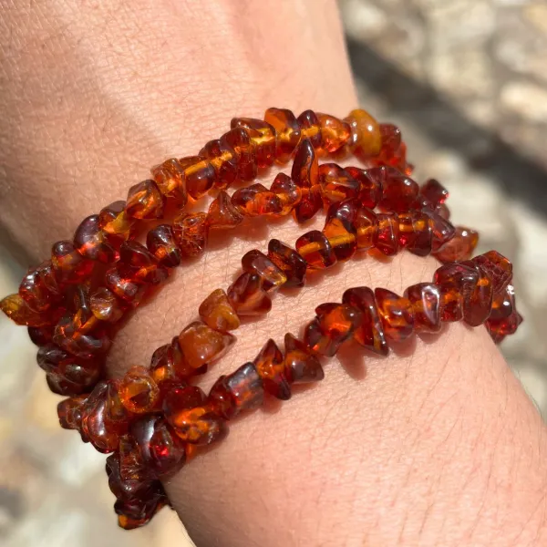 Pulseira âmbar verdadeira