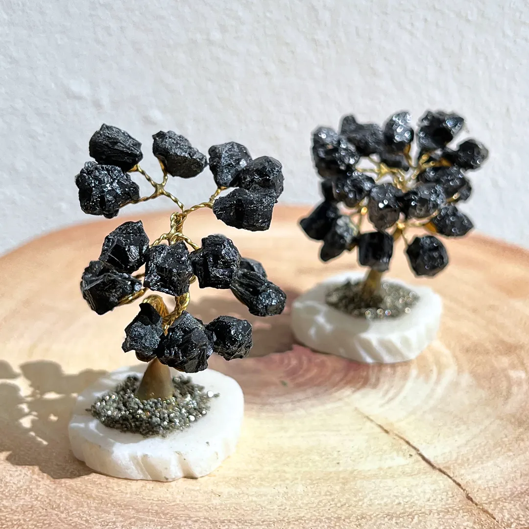 Árvore Turmalina Negra com cristais naturais