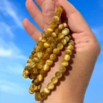 Pulseira Olho de Tigre Dourado - 6mm