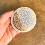 Base Selenite com Flor da Vida