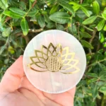 Base Selenite com Flor de Lótus