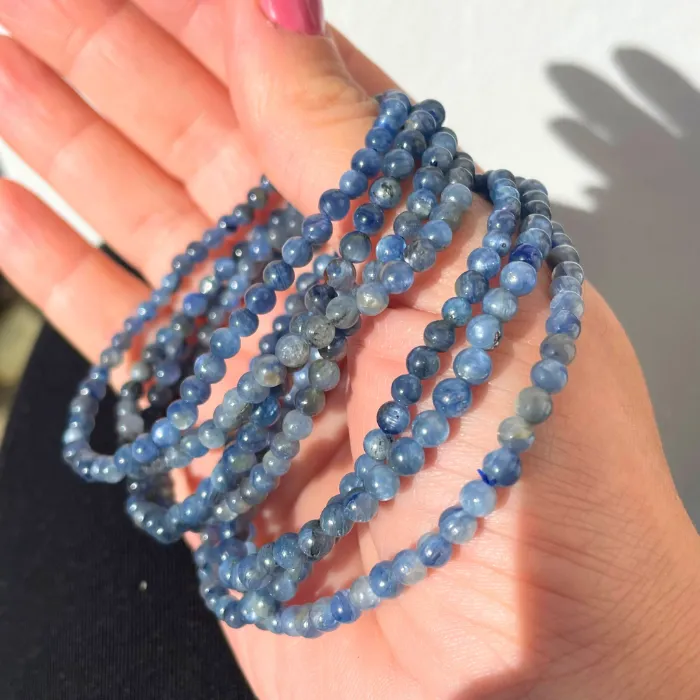 Pulseiras Cianite Azul excelente para o Chakra da Garganta