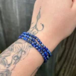 Pulseira de Lápis-Lazúli Facetada - 3mm