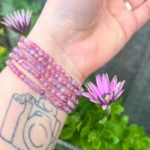 Pulseira Turmalina Rosa Facetada – 3mm