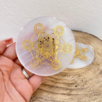 Base Selenite Metatron - Dourada