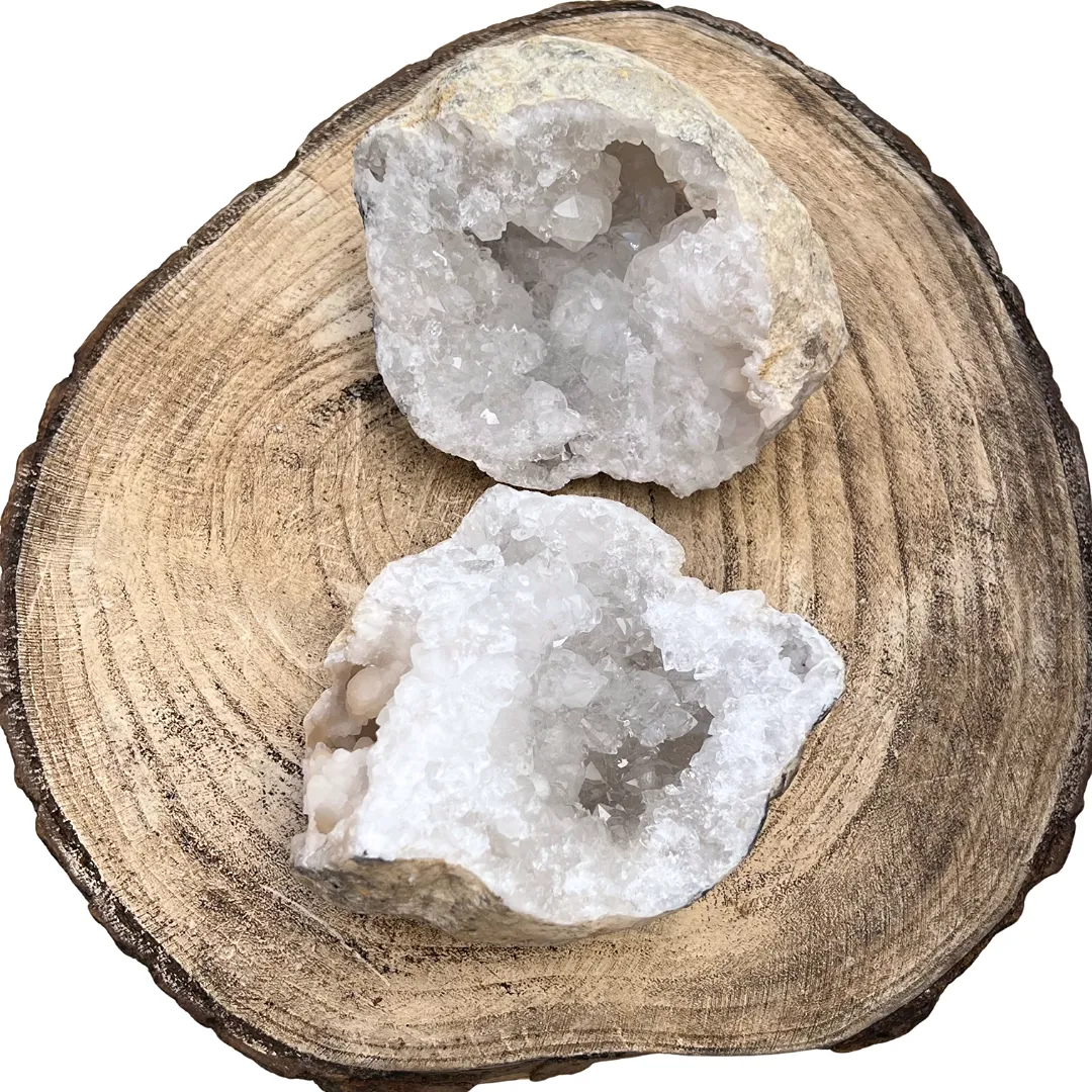 Geode de Quartzo Cristal Com Calcite 100% natural