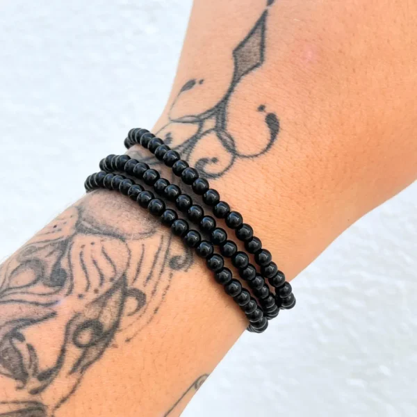 Pulseira Obsidiana 4mm disponivel na Sol Lua Milfontes