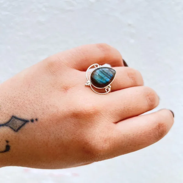 Anel Labradorite disponivel na Sol Lua Milfontes