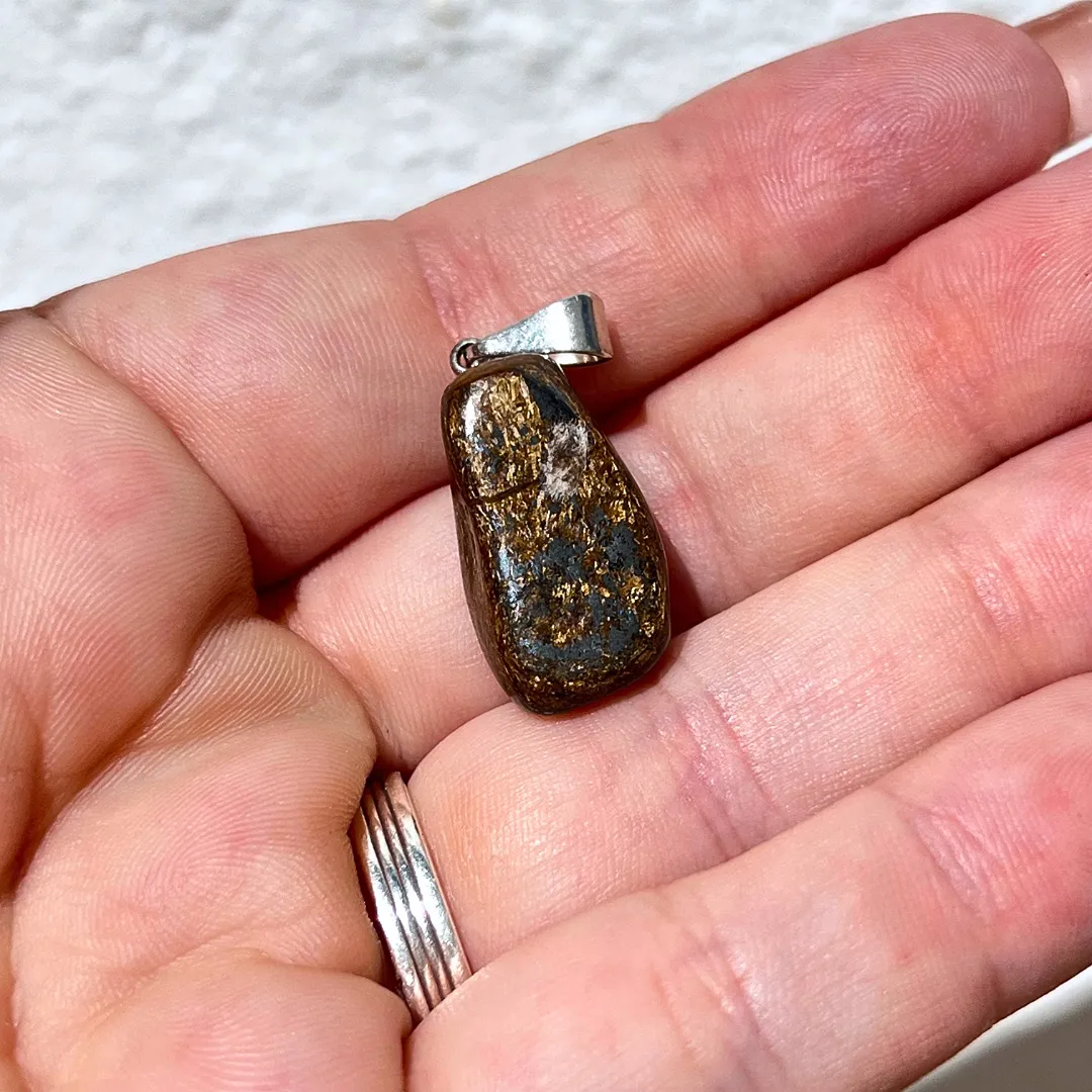 Pendente Bronzite, cristal 100% natural