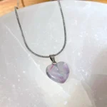 Pendente Coração Fluorite - Polido