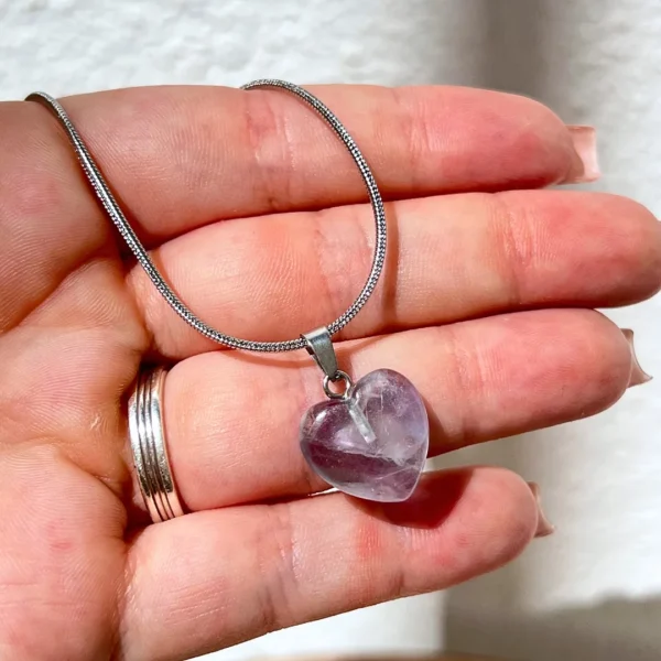 Pendente Coração Fluorite disponivel na Sol Lua Milfontes