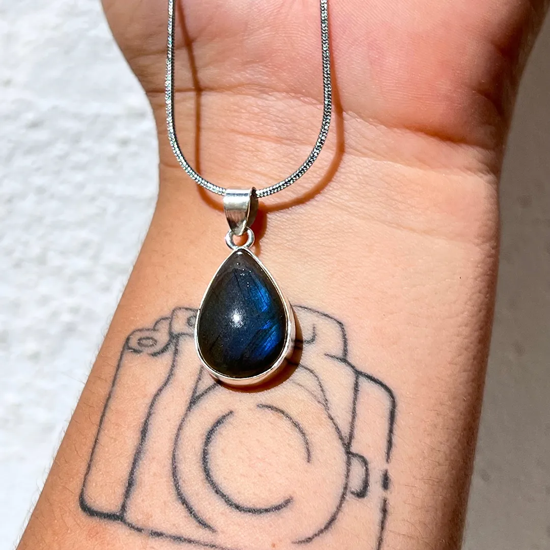 Pendente Labradorite Gota, cristal 100% natural
