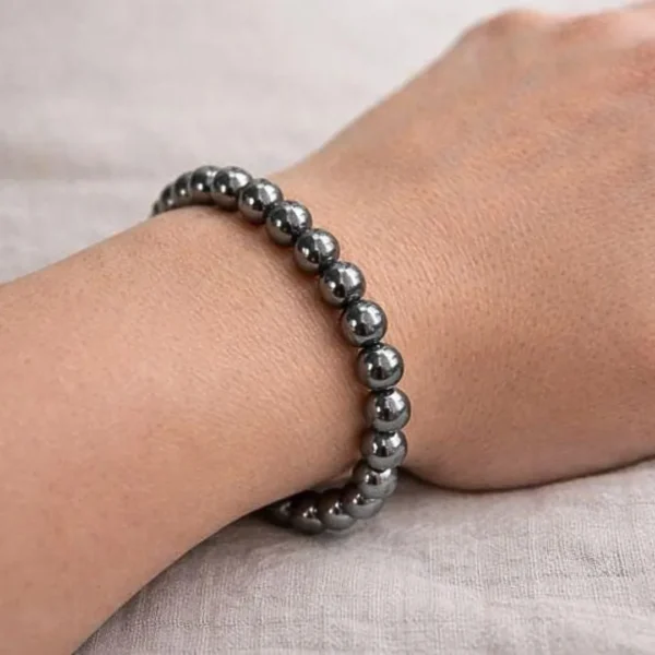 Pulseira Hematite 8mm na Sol Lua Milfontes