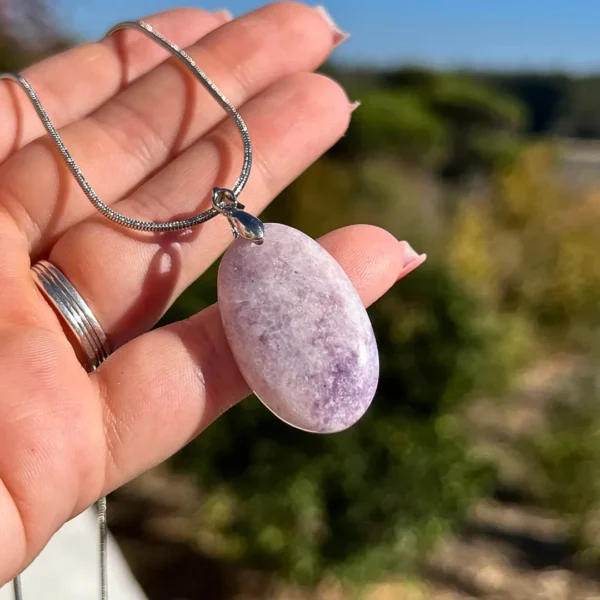 Pendente Lepidolite, cristal 100% natural
