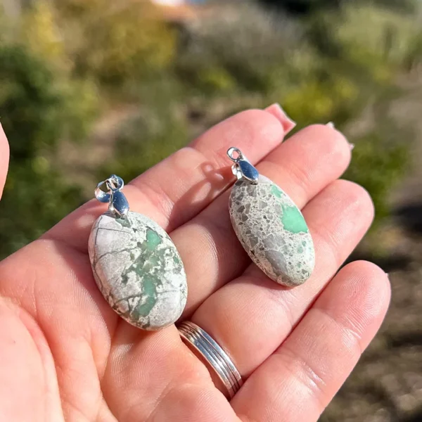 Pendente Variscite , pedra do desespero superado